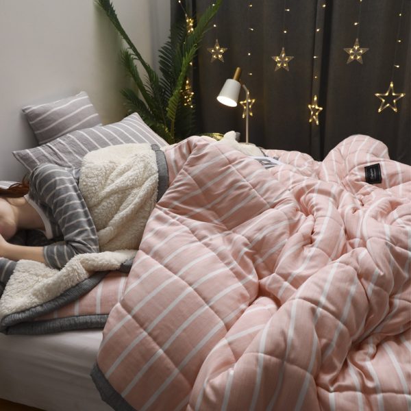 Fleece Blankets And Throws Thick Warm Winter Blankets Home Super Soft Duvet Luxury Solid Blankets On Twin Bedding - Image 6