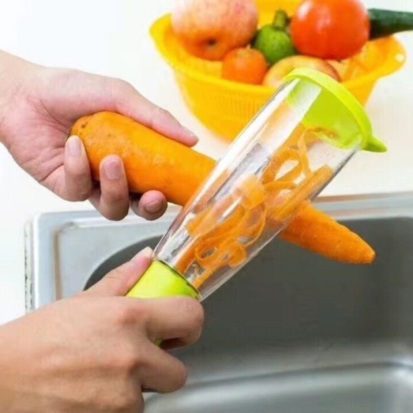 Multifunctional Storage Box Peeler Knife Peeler With Rubbish Bin Slicer Shredder Stainless Steel Vegetable Kitchen Gadgets Tools - Image 6