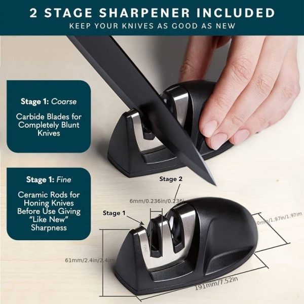 7-Piece High Carbon Stainless Steel Kitchen Knife Set With Handles And Sharpener - Image 6