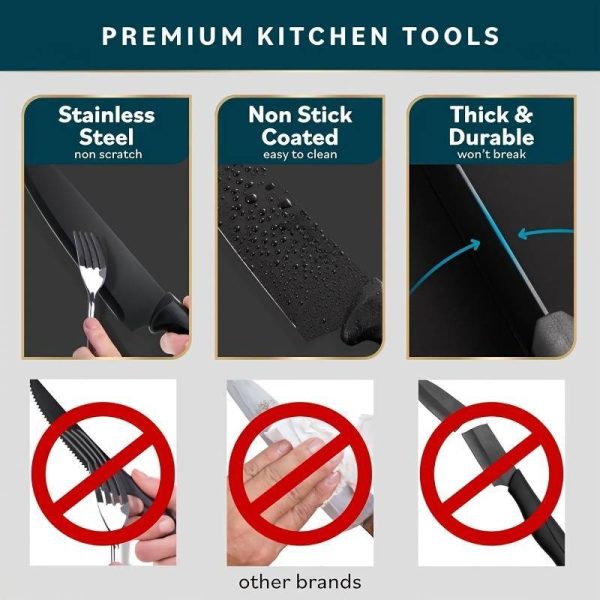 7-Piece High Carbon Stainless Steel Kitchen Knife Set With Handles And Sharpener - Image 2