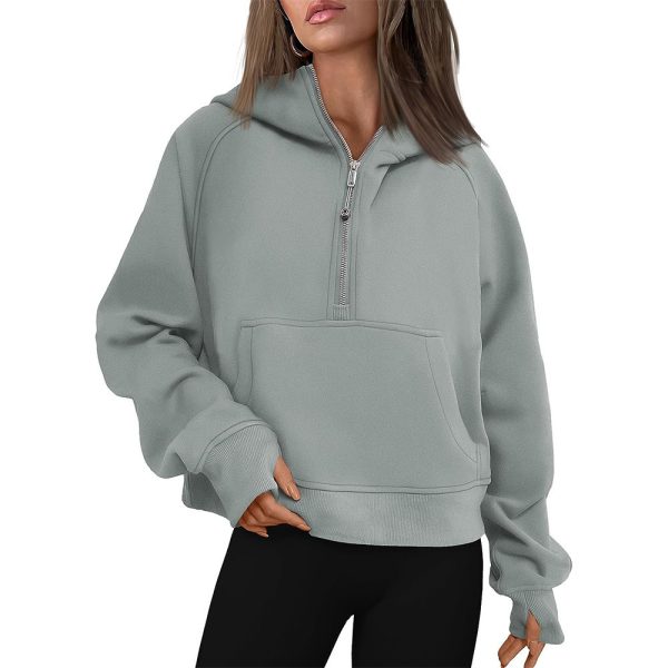 Fall Winter Hooded Zipper Thickening Sweater - Image 10
