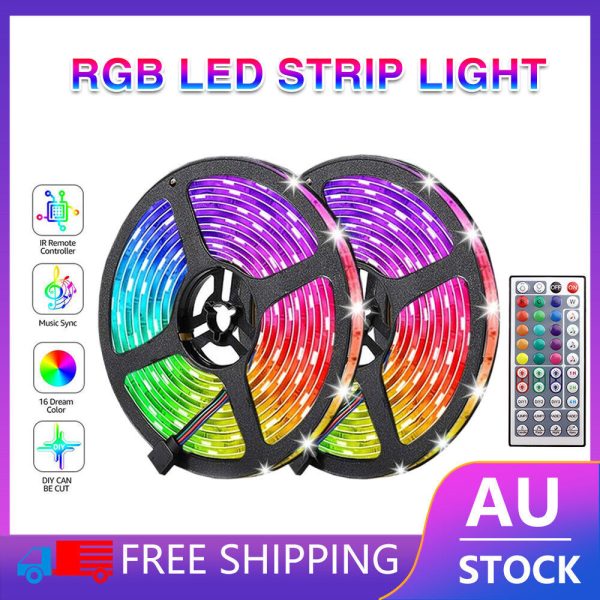 20M 5050 RGB LED Strip Light Waterproof IP65 12V 44 KEY IR CONTROLLER In  Outdoor