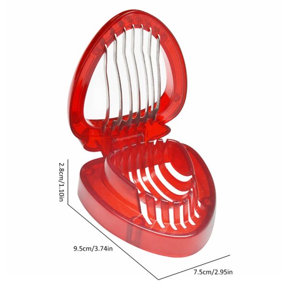 Red Strawberry Slicer Plastic Fruit Carving Tools Salad Cutter Berry Strawberry Cake Decoration Cutter Kitchen Gadgets - Image 3