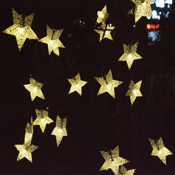 Solar Powered Star Fairy String LED Lights Waterproof Xmas Garden Outdoor Decor - Image 4