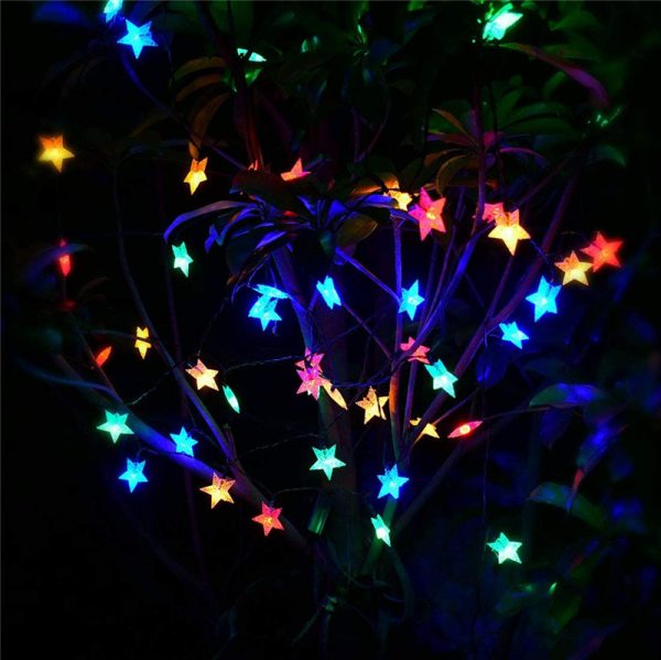 Solar Powered Star Fairy String LED Lights Waterproof Xmas Garden Outdoor Decor - Image 5