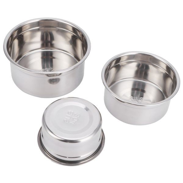 3Pcs/Set Fridge Storage Box 304 Stainless Steel Sealed Preservation Bowl Food Container with Lid - Image 6