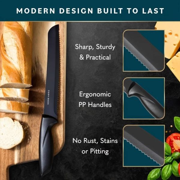 7-Piece High Carbon Stainless Steel Kitchen Knife Set With Handles And Sharpener - Image 7