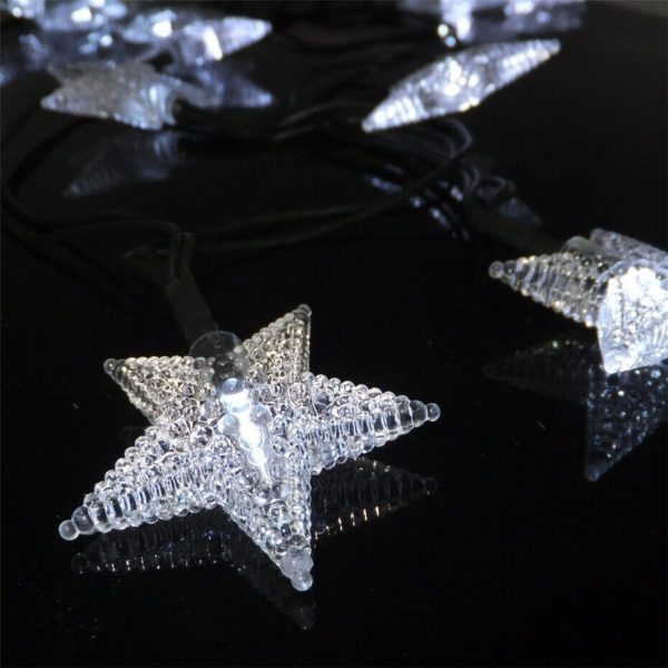 Solar Powered Star Fairy String LED Lights Waterproof Xmas Garden Outdoor Decor - Image 9