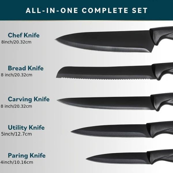 7-Piece High Carbon Stainless Steel Kitchen Knife Set With Handles And Sharpener - Image 4