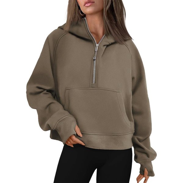 Fall Winter Hooded Zipper Thickening Sweater - Image 4
