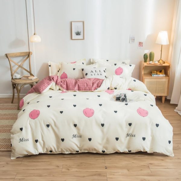 Cover Set Bed Cotton Quilt Bedsheet Bedding Duvet Fitted - Image 10