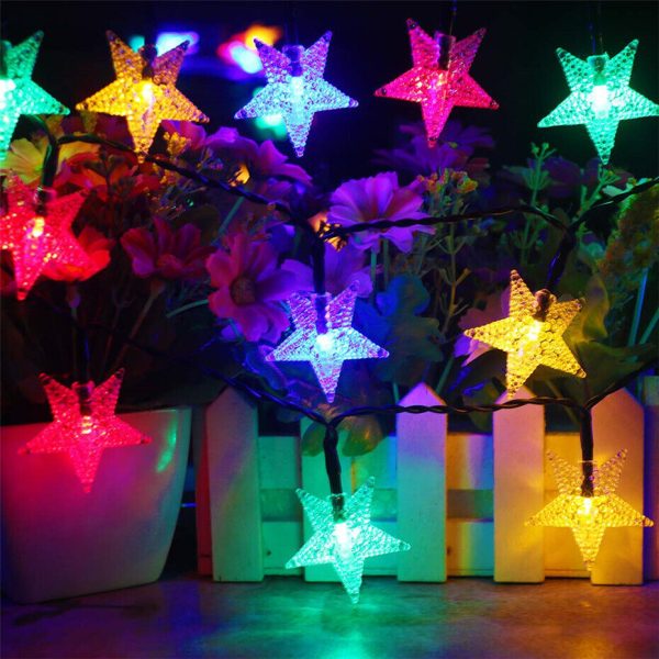 Solar Powered Star Fairy String LED Lights Waterproof Xmas Garden Outdoor Decor - Image 3